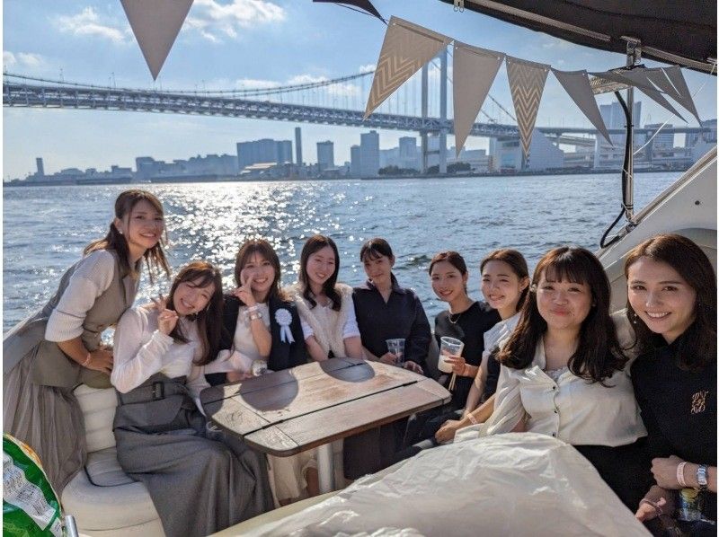 【少女派对游轮，120分钟，每人7,700日元起，含1瓶香槟】Seashanks东京私人游轮★可自备物品★东京湾游览★1-10人の紹介画像