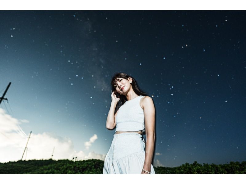 ＜Okinawa, Yomitan＞ Starry sky photo and space walk in Zanpa Cape Each participant will have a photo taken with the stars in the background ☆彡 Each participant will have a photo taken with the stars in the background ☆ From families to couplesの紹介画像