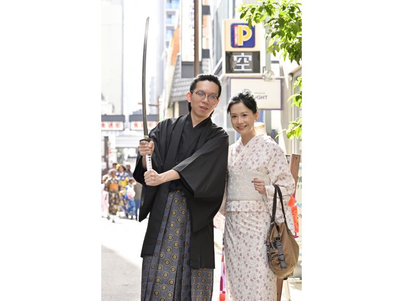 [Tokyo, Asakusa] Couple plan If you're going on a date in Asakusa, rent a kimono at a couple's discount! Dress up stylishly and walk around the city!の紹介画像