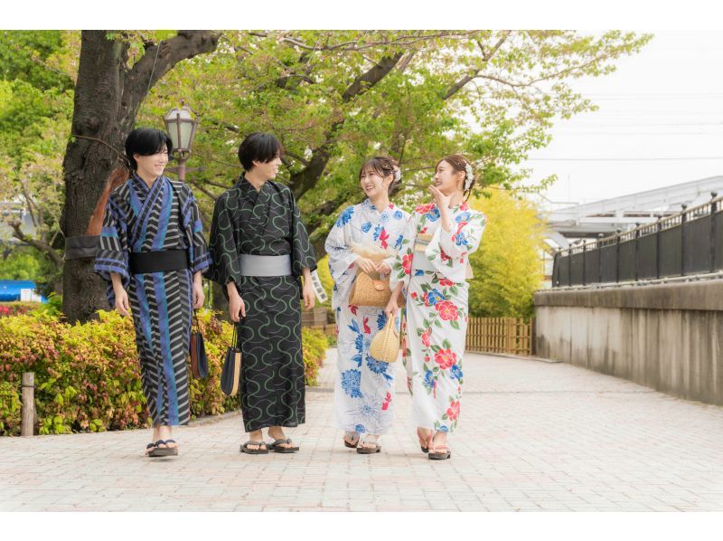 [神奈川/横滨]新复古浴衣！附送发套！ 「全套租赁＆和服着装方案」雨天免费雨伞租赁★の紹介画像