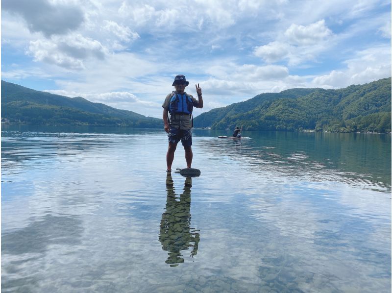 北アルプスの鏡青木湖で早朝SUPレンタルの紹介画像