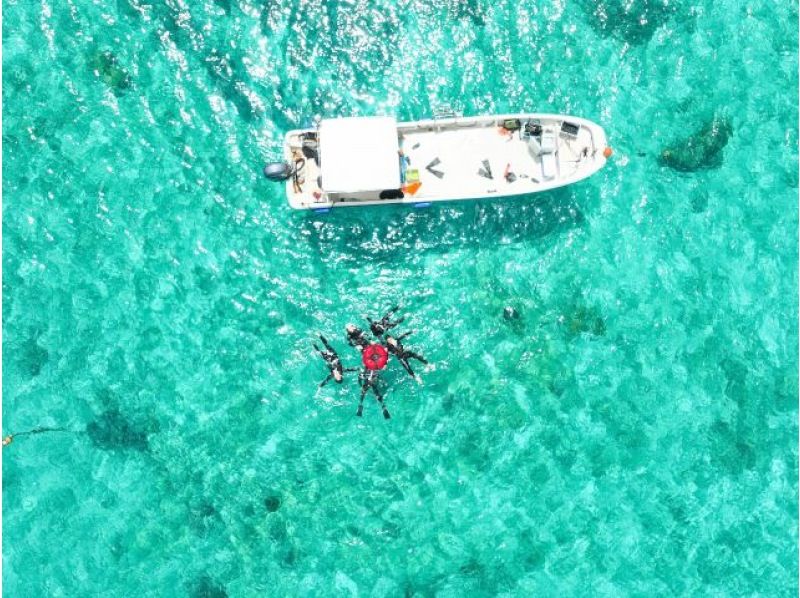 [Departing from Onna Village, Okinawa] "Snorkeling cruise to two spectacular locations + mysterious blue eyes and coral colonies" Drone and underwater photography free ★ Rental items such as SUP also availableの紹介画像