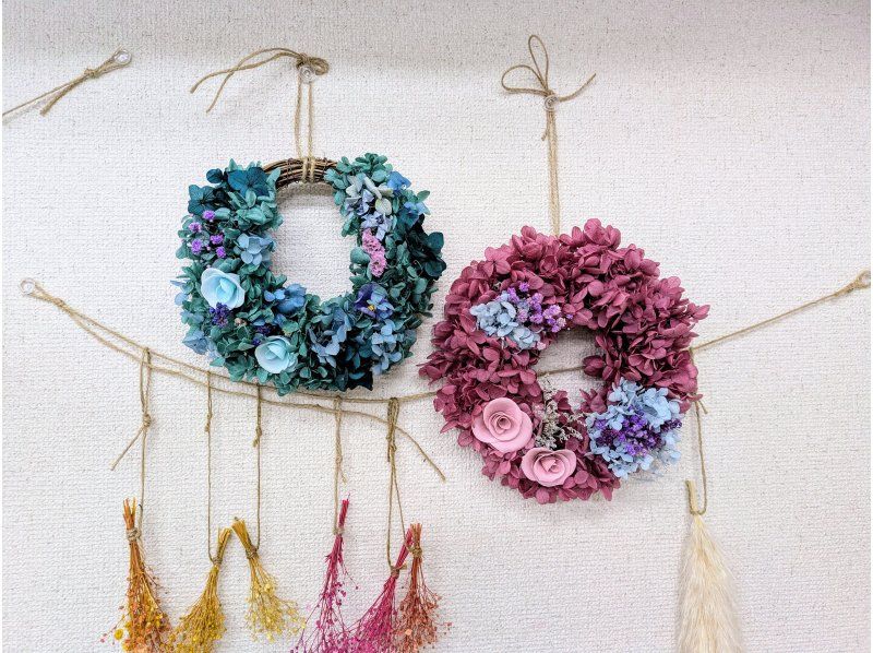 本物あじさいで！【あじさいのふわふわリース】ふんわりこんもり紫陽花を贅沢に使ったリースの紹介画像