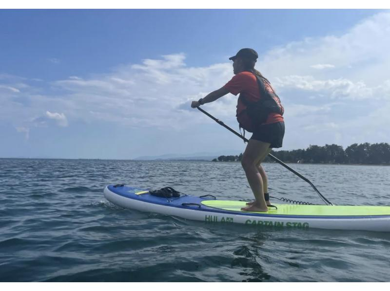 【滋賀・琵琶湖】奥琵琶湖でSUP体験！初心者OKの湖上ツーリングの紹介画像