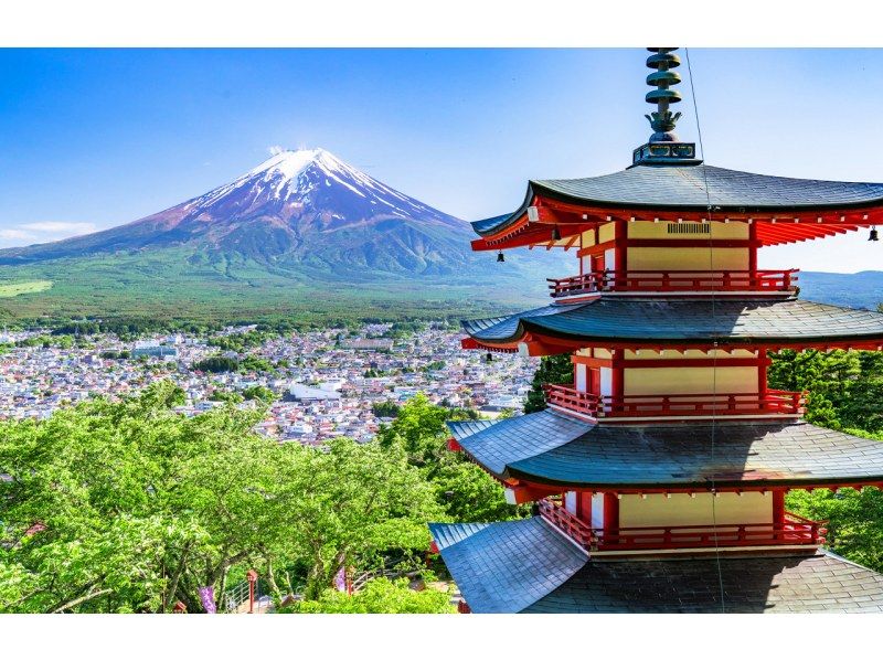 [13-person team; pick-up from city hotels] Day trip to Lake Kawaguchi from Tokyo (Mt. Fuji area, Arakurayama Sengen Park, Oishi Park, LAWSON)の紹介画像