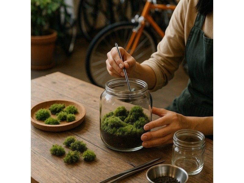 【京都・長岡京】苔テラリウム　制作体験　親子で　家族で　車いすの方も　ワークショップ　雨の日もOK!!　の紹介画像