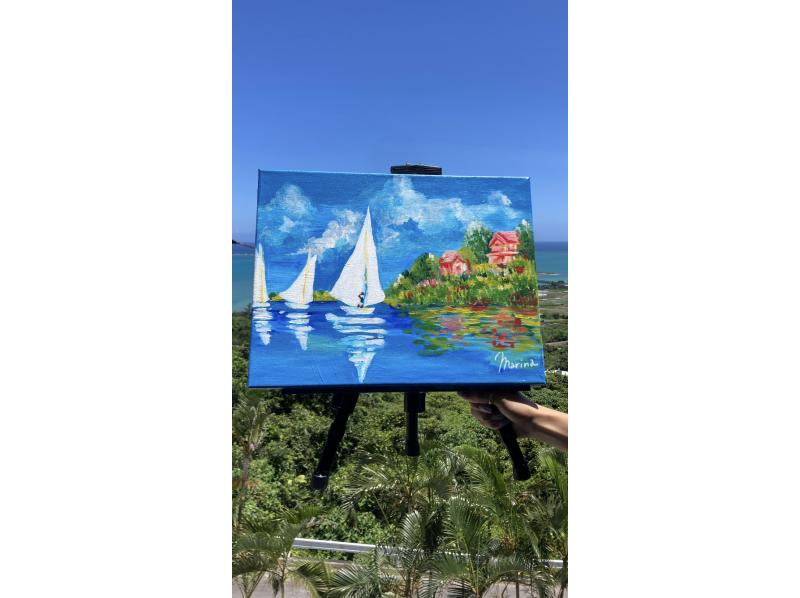 [40 minutes from Naha] A spectacular view of the ocean! An art experience to enjoy in a studio on the beach ♪ No need to worry about rain! Families and couples welcome! Use Okinawa's beautiful scenery as your canvas!の紹介画像