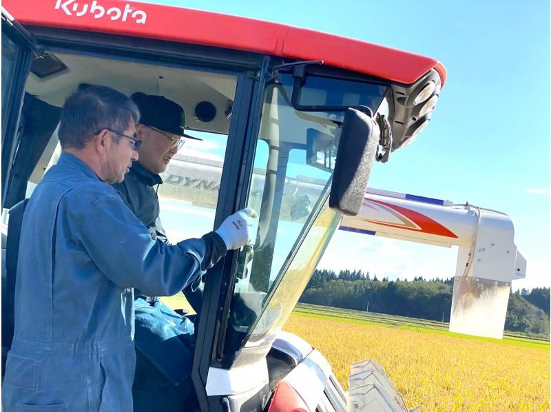 【秋田県横手市】秋田県発酵伝道士監修　あなたも蔵人！第１弾　酒米刈取り収穫体験（めんこいな純米酒720ml　お土産付き）の紹介画像