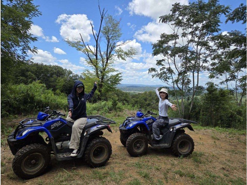 【岡山・美作】大自然の本格山道、林道、初心者コース  免許不要＆手ぶらOKのバギー体験 60分！体験前のレクチャー付きで初心者・お子様も安心の紹介画像