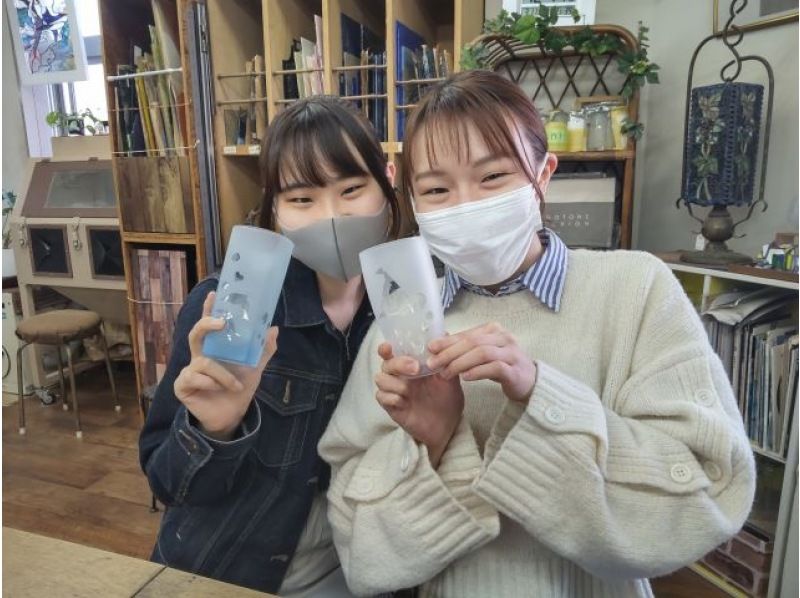 【静岡・熱海 サンドブラスト体験】グラス代込！ブラストマシーンも体験♪その場で完成♪世界にたった１つオリジナルグラス★小さなお子様でもＯＫ！の紹介画像