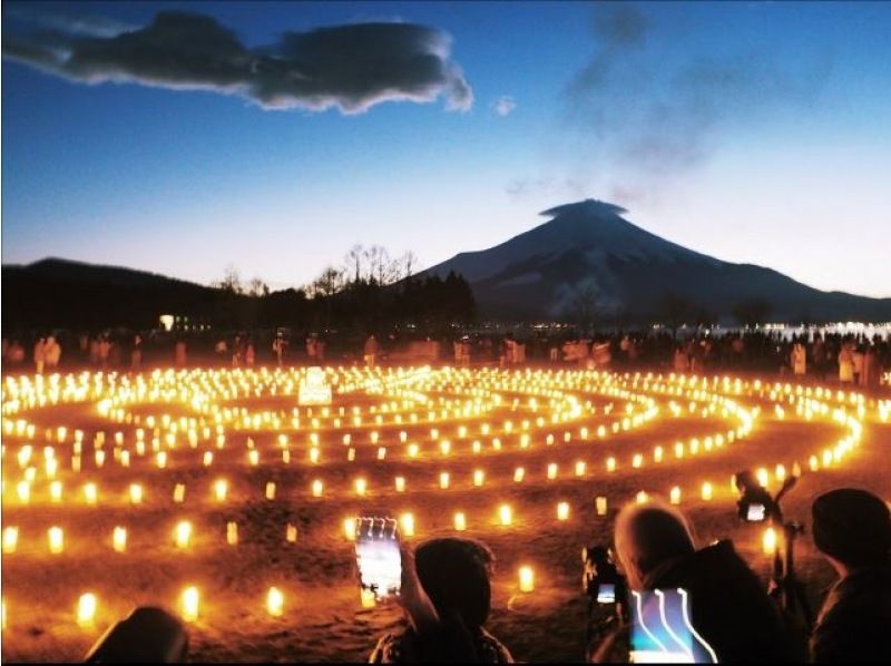 富士山と花火の幻想的なコラボレーション　アイスキャンドルフェスティバル＆ダイヤモンド富士観賞バスツアー【029029‐1021】の紹介画像