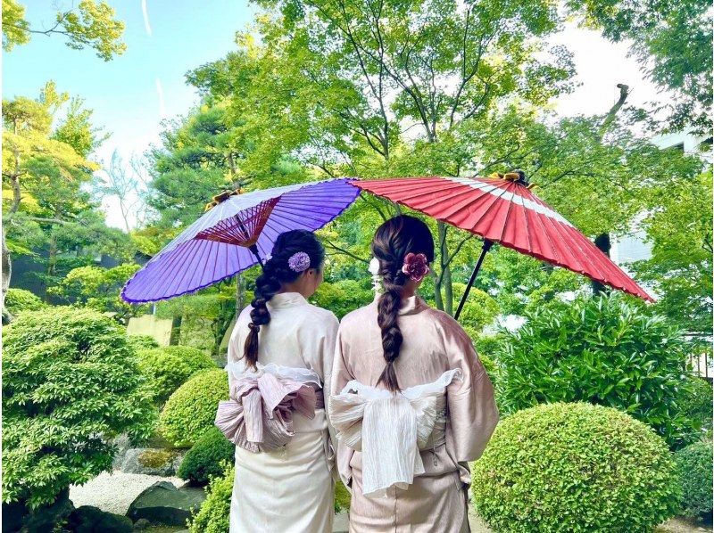 【아키타·노시로시】 나라 등록 유형 문화재 “구료정 금 용”에서 기모노 세트 렌탈·착용&헤어 세트の紹介画像
