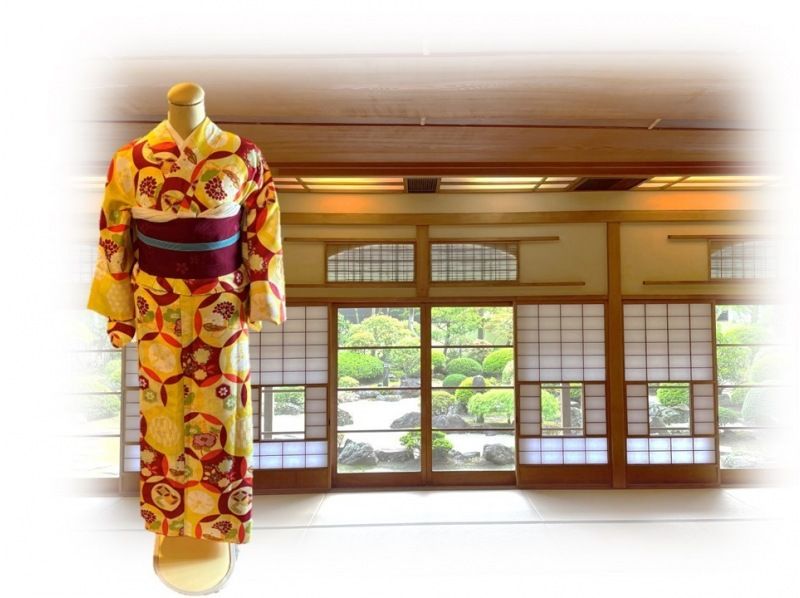 【아키타·노시로시】 나라 등록 유형 문화재 “구료정 금 용”에서 기모노 세트 렌탈·착용&헤어 세트の紹介画像