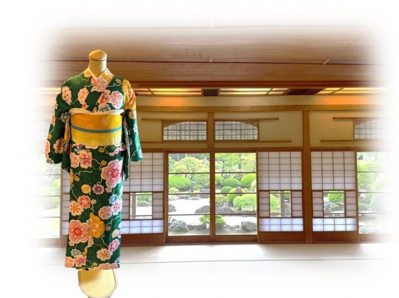 【아키타·노시로시】 나라 등록 유형 문화재 “구료정 금 용”에서 기모노 세트 렌탈·착용&헤어 세트の紹介画像