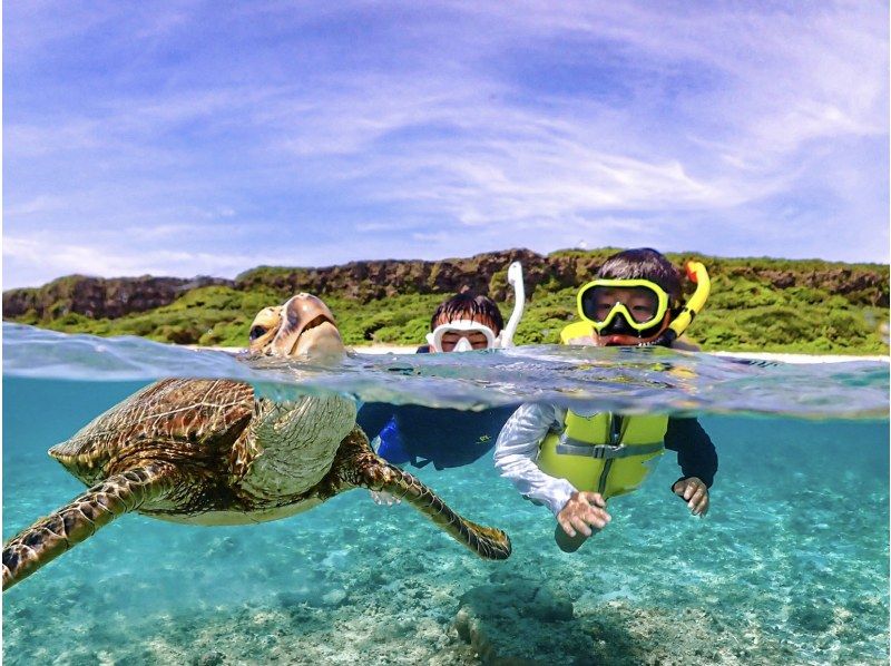 [Okinawa, Miyakojima] Pick-up available [Reservations on the day OK!! / Ages 1 to 70] Sea turtle snorkeling with a 100% chance of encountering them! Filmed with the latest underwater camera!の紹介画像