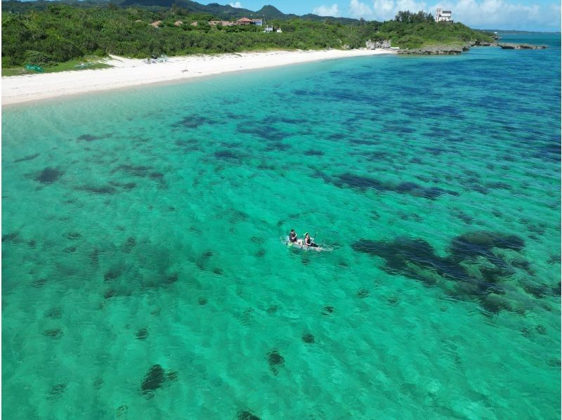 [Okinawa main island, northern part / Nakijin Village] The only tour that can be enjoyed from 1 year old! Clear Kayak 60 minute course (drone photography also available)の紹介画像