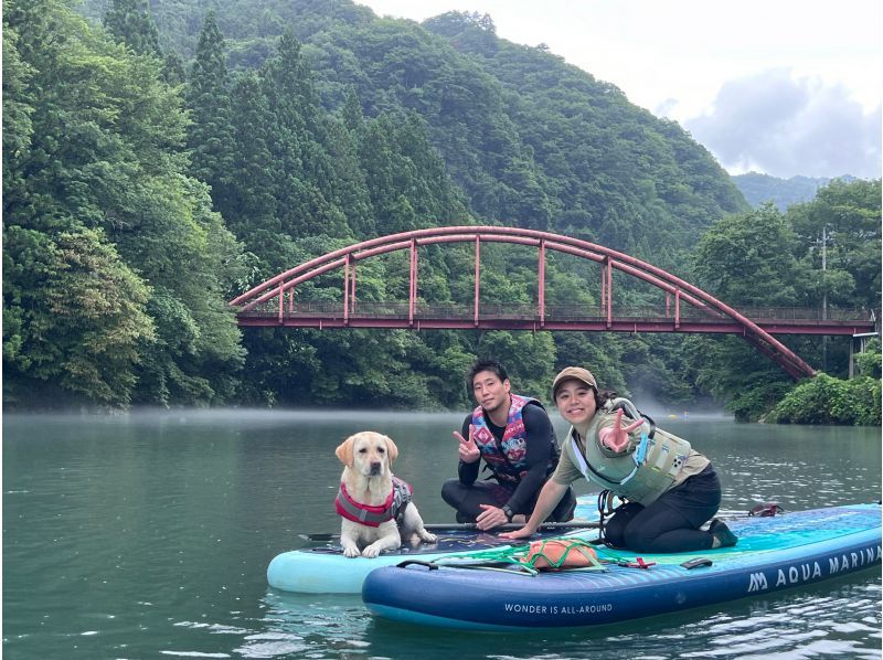 【群馬・四万温泉】人気の四万湖でサップ体験！ 2人乗りタンデムSUPレンタルの紹介画像