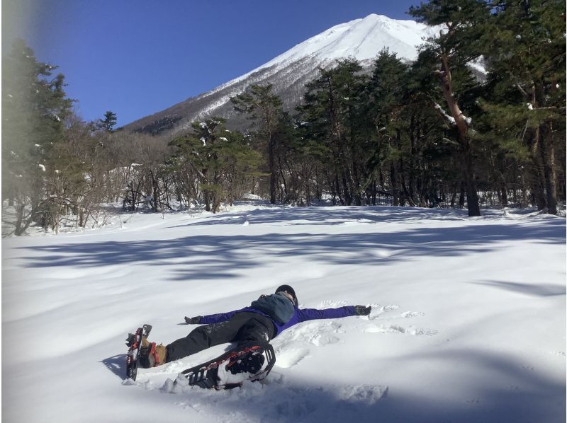 【鳥取・大山】スノーシューで雪遊び＆キッチンストーブでぐりとぐらのパンケーキ作り　寒い冬の森の中でも元気にあったかく遊ぶスノーシュープランの紹介画像