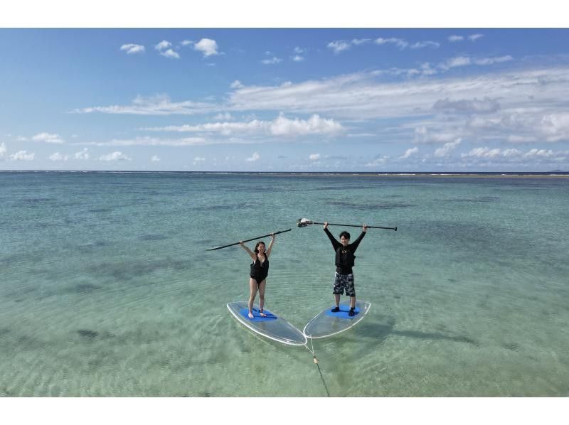 [Okinawa main island, northern part, Nakijin village] Drone photography is also available! Clear SUP 60 minute courseの紹介画像