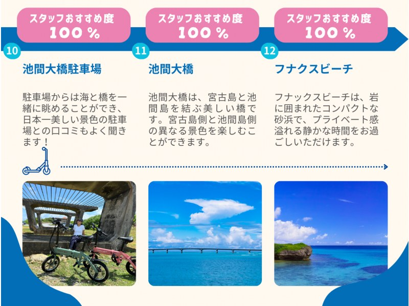 #4 Miyakojima sightseeing by Den-Mobi★ A 6-hour tour of the 3 islands of the Miyako Islands around Ikema Island★ Reservations by phone on the day are OK! Even those without a driver's license can freely enjoy sightseeing on the island♪の紹介画像