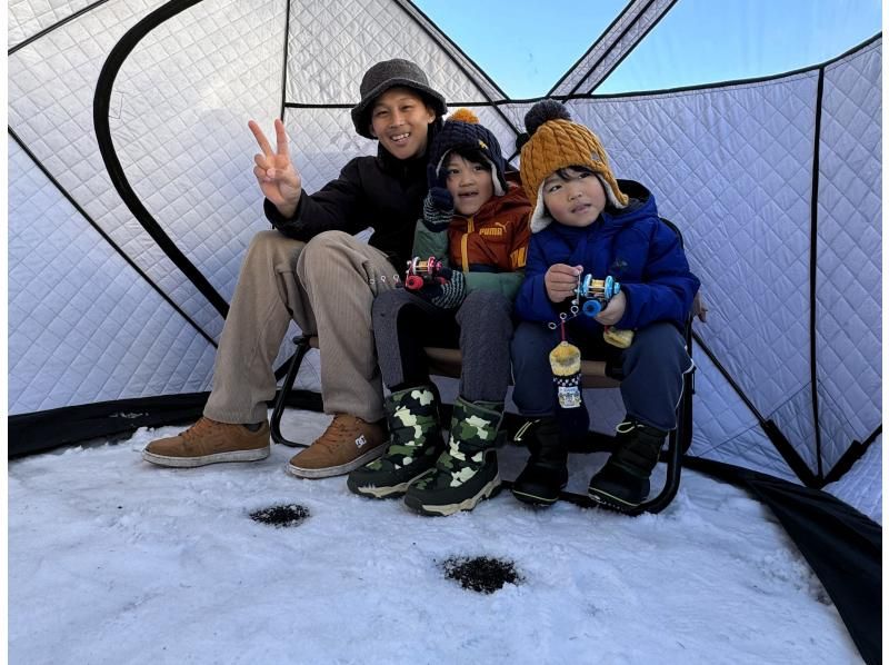 [Hokkaido, Tokachi area] [March limited sale!] Experience smelt fishing at Sasadanuma, a lake shaped like Hokkaido! Tempura included ♪の紹介画像