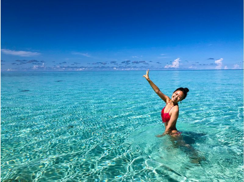 【宮古島】八重干瀬まで最短・池間島出航！ドローン撮影・写真データに自信あり！日本最大級のサンゴ礁で泳ぐヤビジ半日シュノーケル《少人数制》の紹介画像