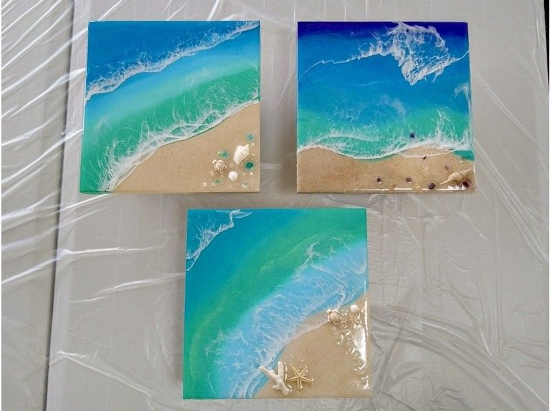 [Okinawa, Uruma City / Resin Art] Popular square panel 20cm x 20cm ★ Experience resin art in your spare time while sightseeing in Uruma City ♪の紹介画像