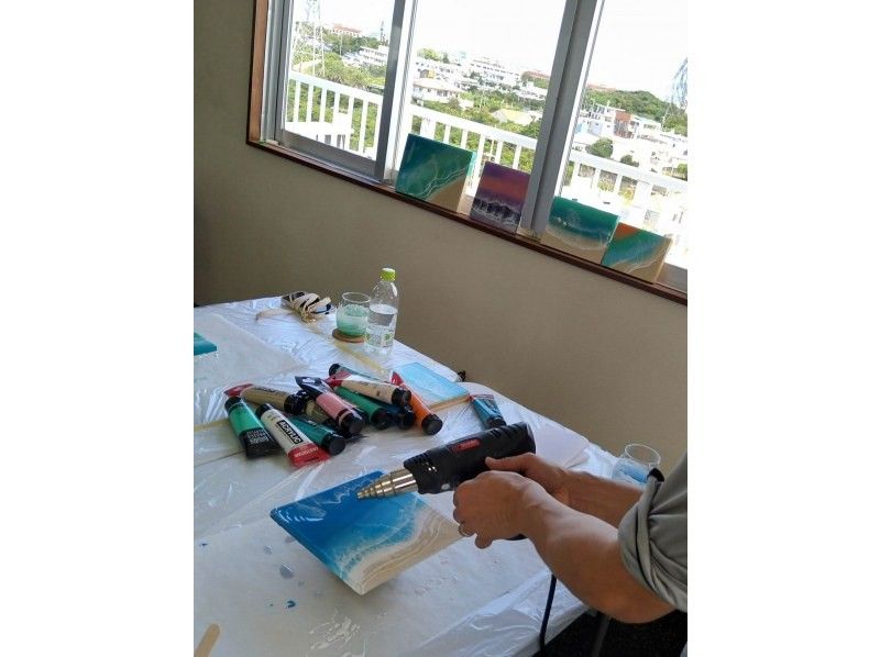 [Okinawa, Uruma City / Resin Art] Popular square panel 20cm x 20cm ★ Experience resin art in your spare time while sightseeing in Uruma City ♪の紹介画像