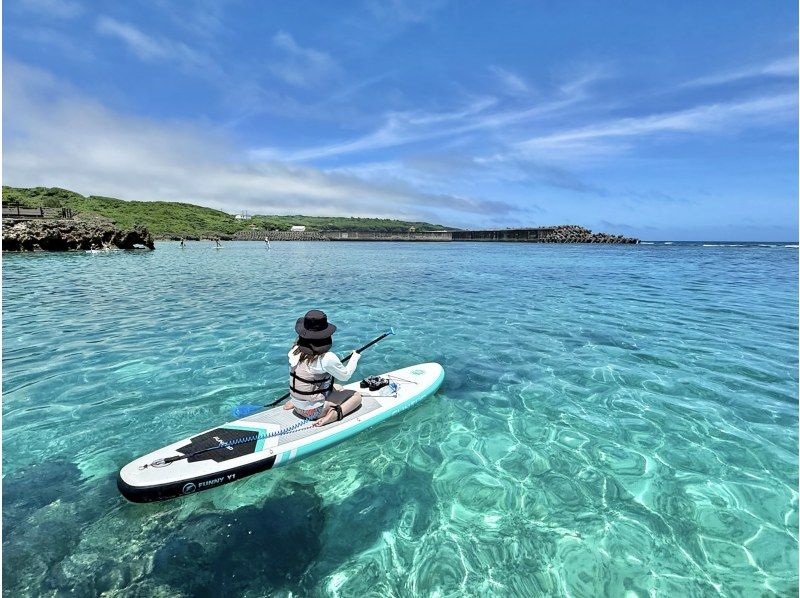 [Miyakojima / Great value set plan!!] [Pickup service available!!] A set plan for sea turtle snorkeling with a high chance of meeting sea turtles and beach SUP with a spectacular view!!の紹介画像