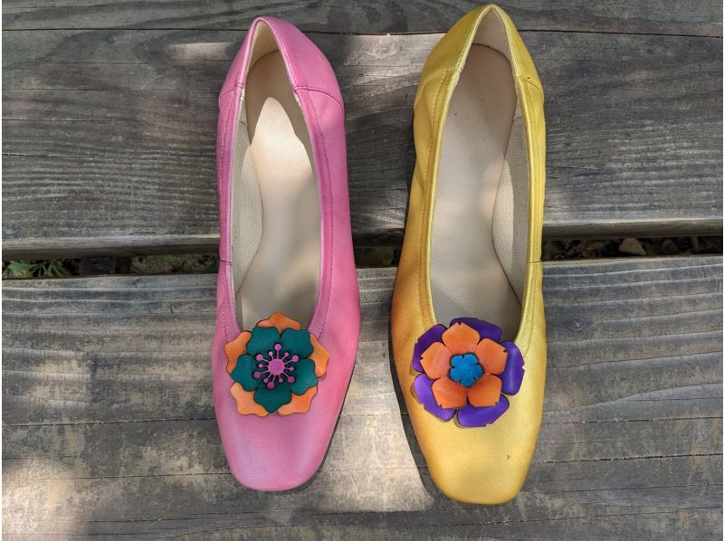 [Hyogo, Kobe Sannomiya] Dyeing leather ★ A taste-boosting experience of dyeing natural leather ballet shoes ♪ It's a lot of fun even for the first time ☆の紹介画像