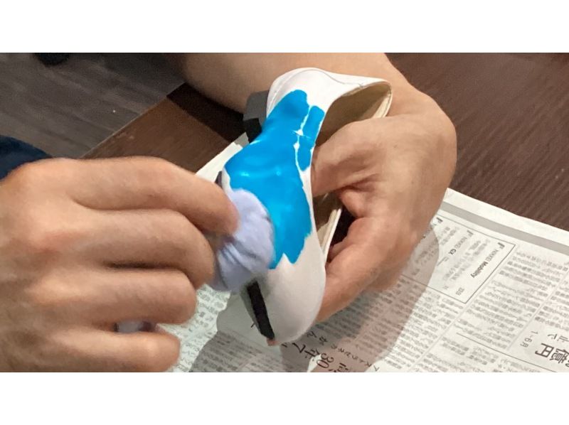 [Hyogo, Kobe Sannomiya] Dyeing leather ★ A taste-boosting experience of dyeing natural leather ballet shoes ♪ It's a lot of fun even for the first time ☆の紹介画像
