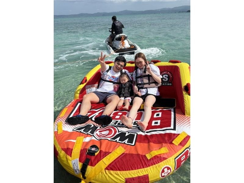 【沖縄・古宇利島】ウェイクボード初心者大歓迎♪ウェイクボード＋最新トーイングチューブから2つ選べるウェイクチューブがっつりプラン☆の紹介画像
