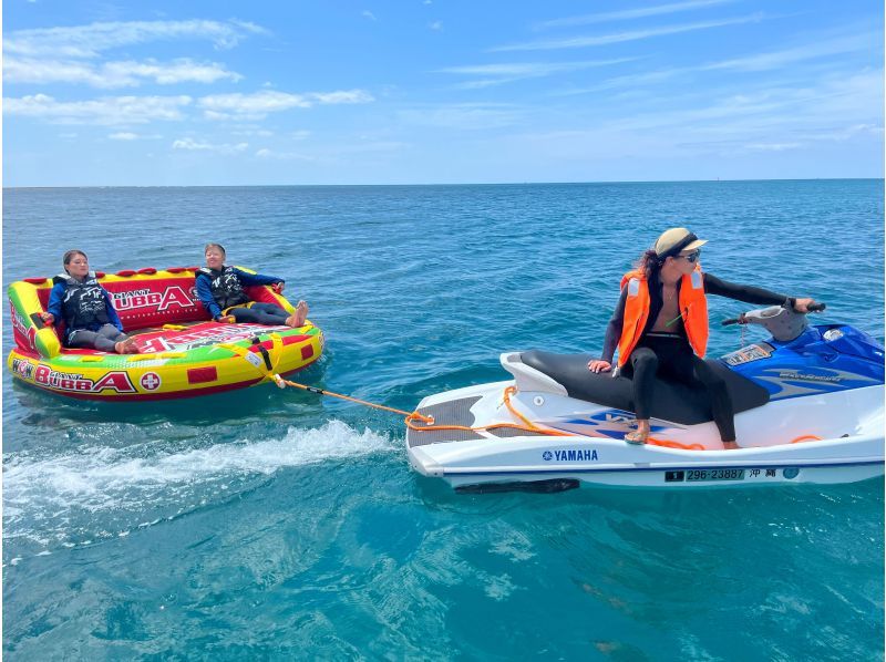 [Complete the 3 major activities◇1500 yen discount] Blue Cave Snorkeling & Parasailing & Thrilling Banana Boatの紹介画像