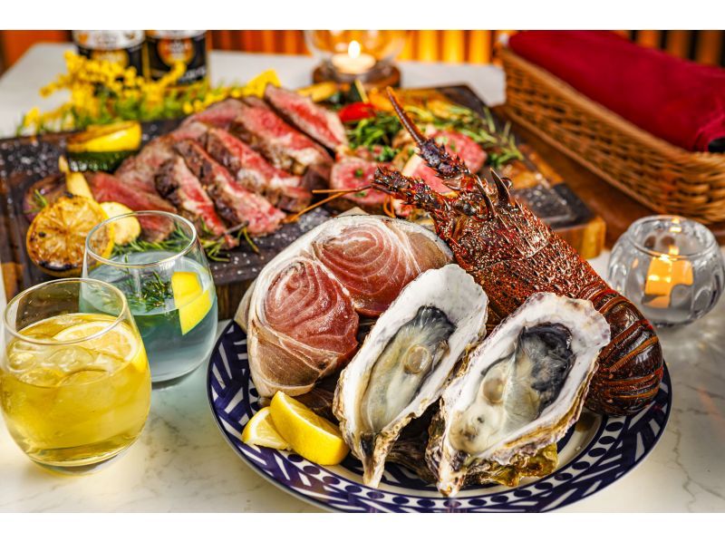 【名古屋】昼飲みランチプラン！ビアガーデン＆贅沢地中海BBQ！2H飲み放題付きコース～絶景！MIRAIタワーを一望できる最上階テラス～の紹介画像