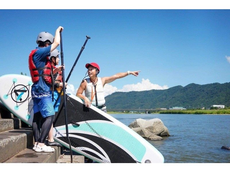 【長野・千曲】千曲川リバーSUP！戸倉上山田温泉の目の前の千曲川を流れるリバーSUPのコピーの紹介画像