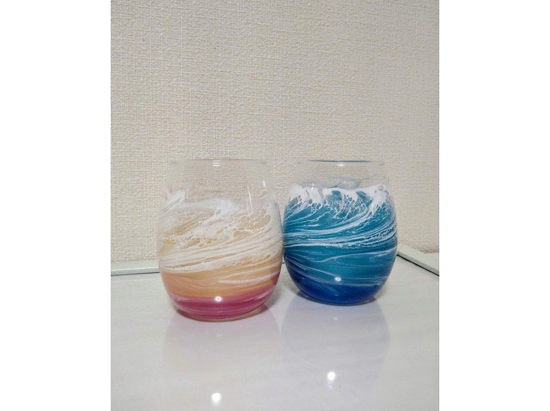 【沖縄・うるま市/レジンアート】オーシャングラス/波レジングラス作り♪うるま市観光のすきま時間に♪沖縄旅行の記念に♪の紹介画像