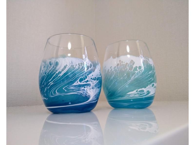 【沖縄・うるま市/レジンアート】オーシャングラス/波レジングラス作り♪うるま市観光のすきま時間に♪沖縄旅行の記念に♪の紹介画像