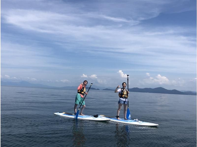 【滋賀・琵琶湖】びわ湖-新店舗Wani Base-で水上散歩SUP体験（初心者コース）レンタル込み！少人数制の紹介画像