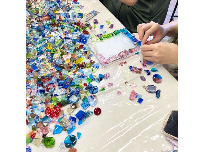沖縄本島／国際通り 琉球ガラスカレット フォトフレーム手作り体験 伝統工芸にふれる貴重な体験◎自分だけのオリジナル作品を作ろう◎の紹介画像