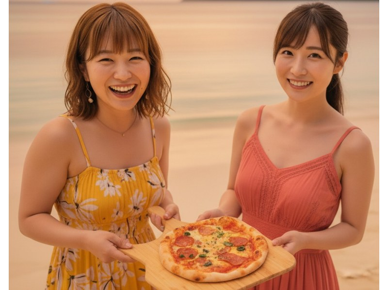 [Ishigaki Island] Spectacular ocean views and hands-on BBQ! Enjoy making your own original pizza and meat and vegetable skewers on an authentic grill! Includes soft drinks! 2 hours of fun!の紹介画像