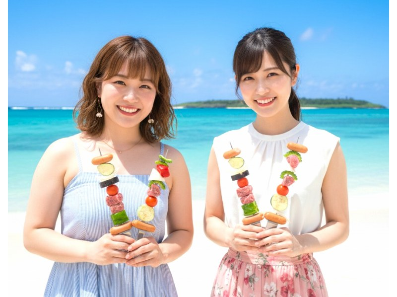 [Ishigaki Island] Spectacular ocean views and hands-on BBQ! Enjoy making your own original pizza and meat and vegetable skewers on an authentic grill! Includes soft drinks! 2 hours of fun!の紹介画像