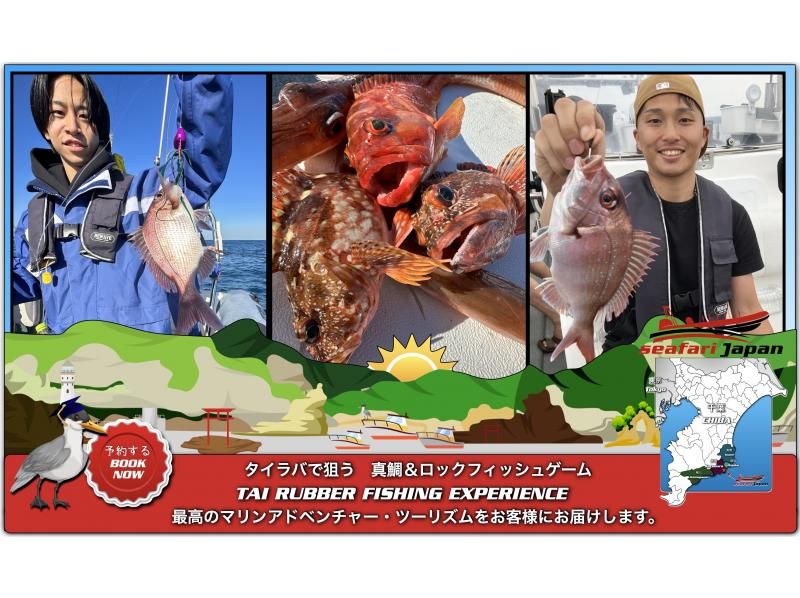 ★【지바·카츠우라】타이라바로 노리는 마미 & 록피시 - RIB 보트에서 4시간 낚시 체험·1 보트 최대 4명까지의 TAI RUBBERの紹介画像