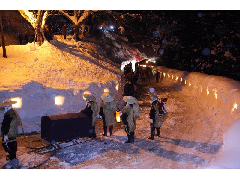 [Akita, Ugo] Limited to January 31st | Enjoy tofu, oden, and hot sake while watching the local event "Hanayome Dochu" at an inn renovated from a 180-year-old mansionの紹介画像