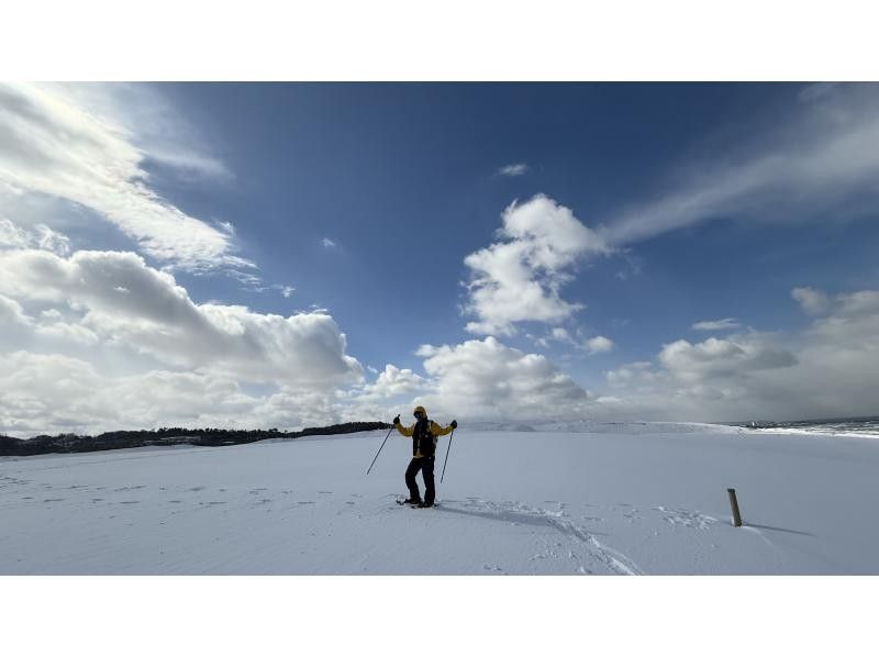 【鳥取・鳥取市】スノーシューを使って白銀の鳥取砂丘をガイドと一緒にo砂n歩（おさんぽ）しよう！の紹介画像