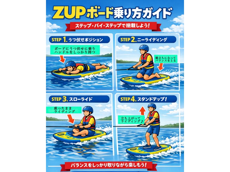 【宜野湾発／宜野湾開催／乗り放題】バナナボート＆トーイングチューブ＆ウエイクボード（ZUPボート）｜満喫プラン♪ぎのわんマリーナ開催の紹介画像