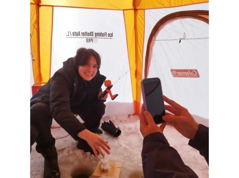 【北海道，札幌】札幌冰钓（札幌胡瓜鱼垂钓）&mdash;&mdash;推荐自驾游客体验！免费停车&mdash;&mdash;接受当日预约，请在路线图所示地点集合。の紹介画像