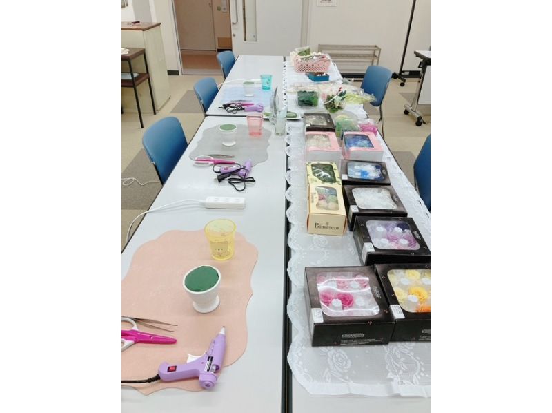 【東京・後楽園】はじめてでも安心　ピンク友禅紙のボックスプリザーブドフラワーアレンジ@文京シビックセンターの紹介画像