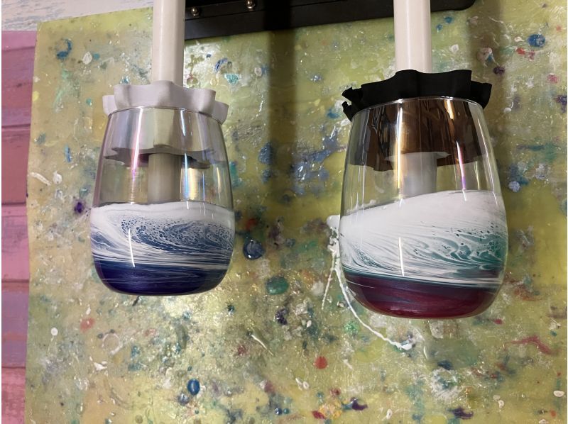 【沖縄・宮古島】波のような模様のグラスが作れる！海レジングラスづくり体験☆の紹介画像