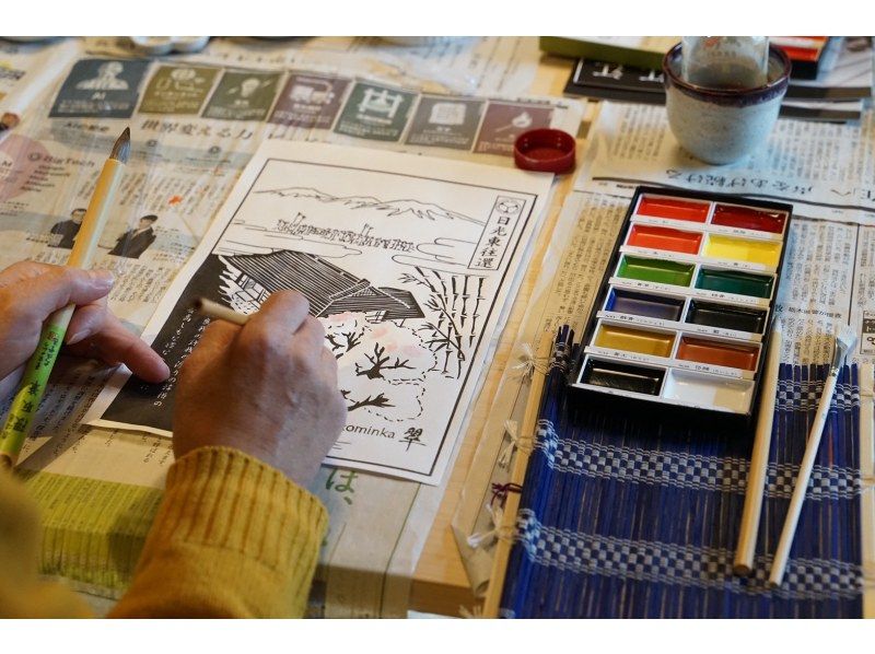 【茨城・古河】築150年を超える侍ルーツの古民家で体験する 日本の伝統工法のヒミツ(お話)と浮世絵絵付け体験の紹介画像