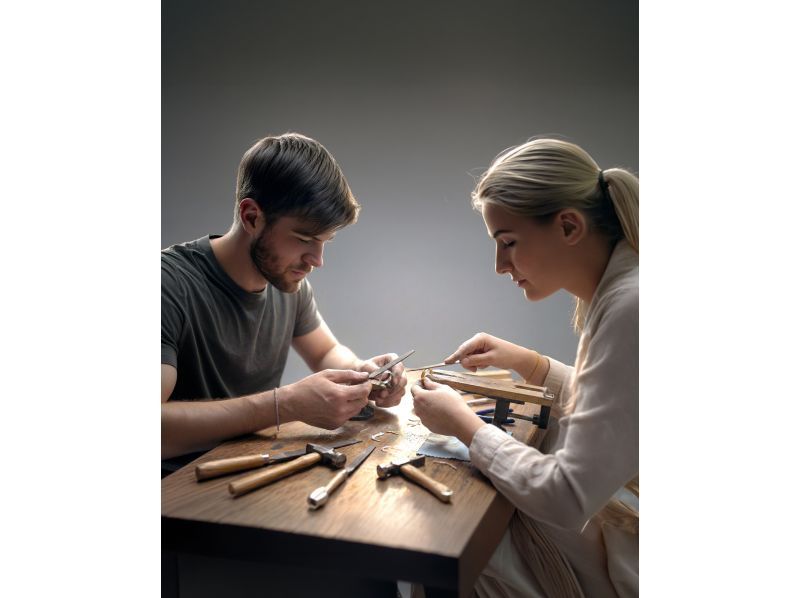 【プレオープン期間70％OFF】3月10・11・12限定！静岡市街中で彫金体験！【ペアリング製作】カップル・お友達との絆の証に！お子様との思の紹介画像